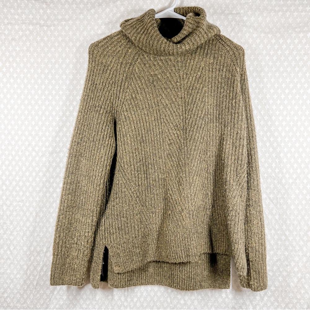 Madewell‎ Green Wool Blend Mercer Turtleneck Sweater - Picture 2 of 5